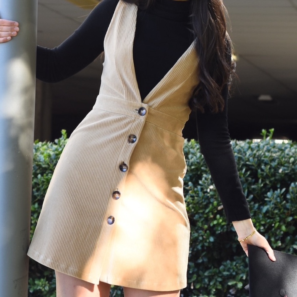 Topshop button down dress corduroy